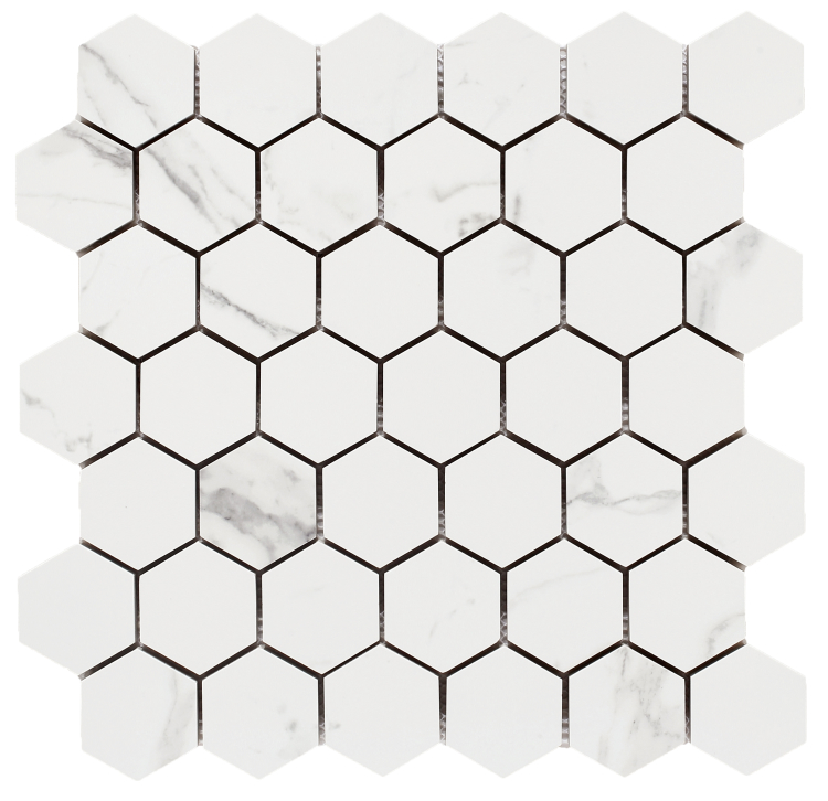 Malaysia Carrara Pre Matte 2 x 2 Hexagon Mosaic 12 x 12 Malaysia Carrara Pre Matte 2 x 2 Hexagon Mosaic 12 x 12