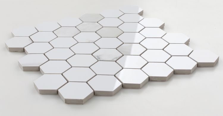 Malaysia Calacatta Dorado Polished 2 x 2 Hexagon Mosaic 12 x 12