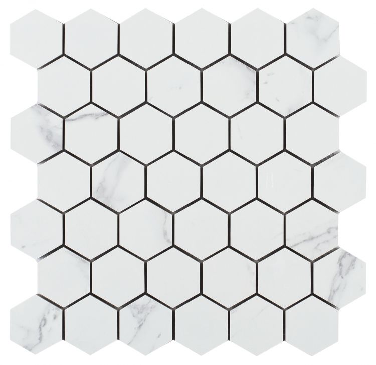 Malaysia Carrara Pre Polished Hexagon Mosaic 12 x 12 Malaysia Carrara Pre Polished Hexagon Mosaic 12 x 12