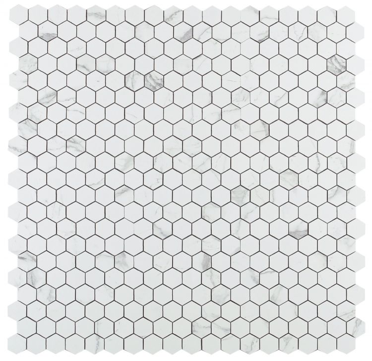 Malaysia Carrara Pre Polished Hexagon Mosaic 12 x 12