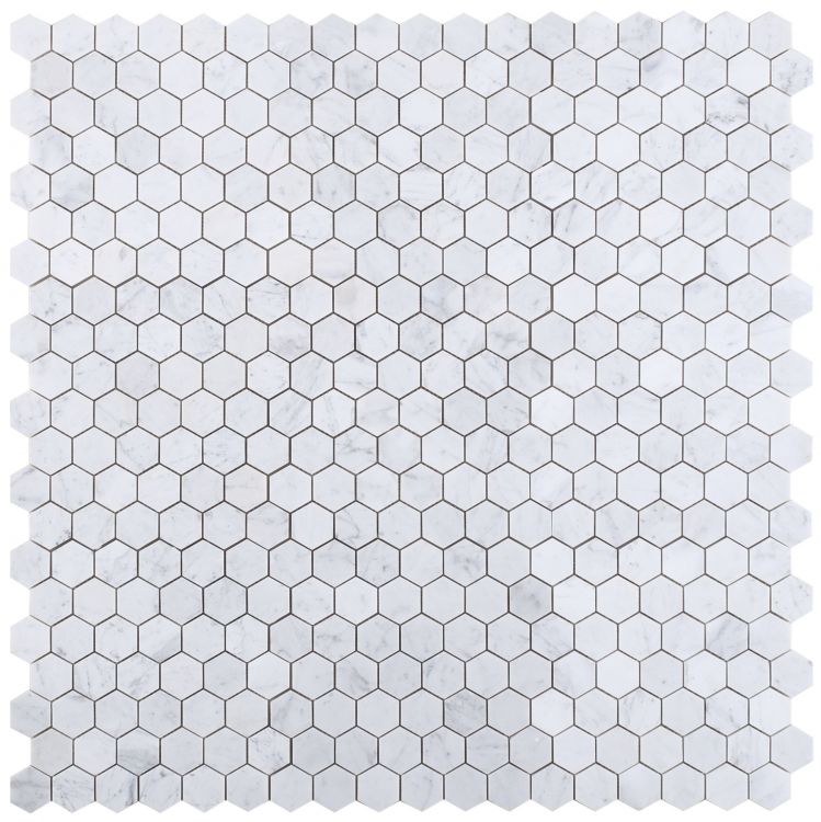 Hexagon Carrara Polished 2 x 2 12 x 12