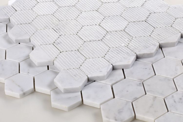 Hexagon Carrara Polished 2 x 2 12 x 12