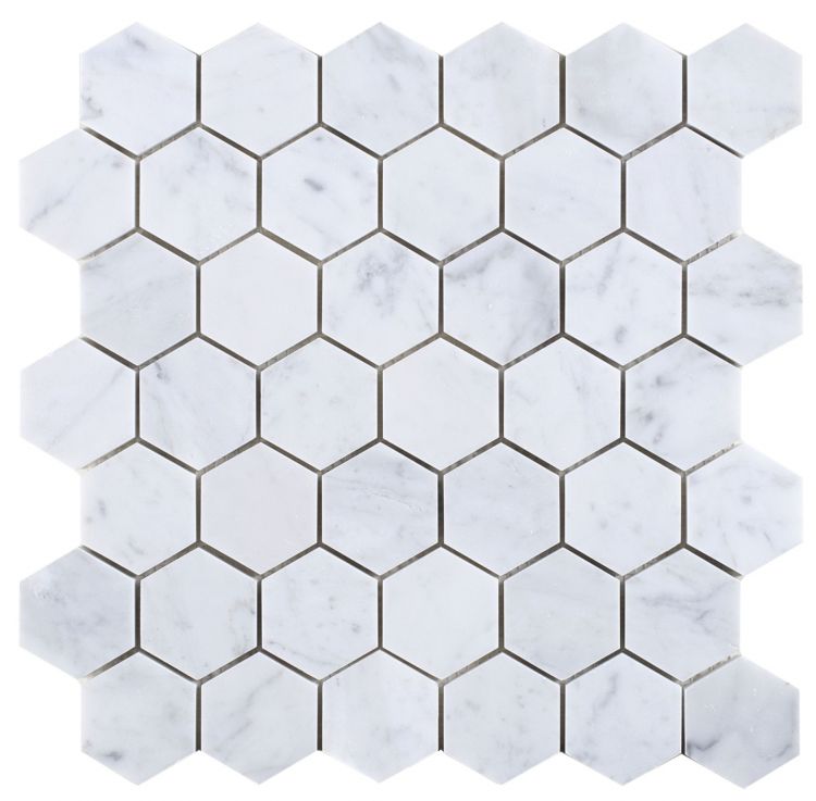 Hexagon Carrara Honed 2 x 2 11.75 x 12 Hexagon Carrara Honed 2 x 2 11.75 x 12