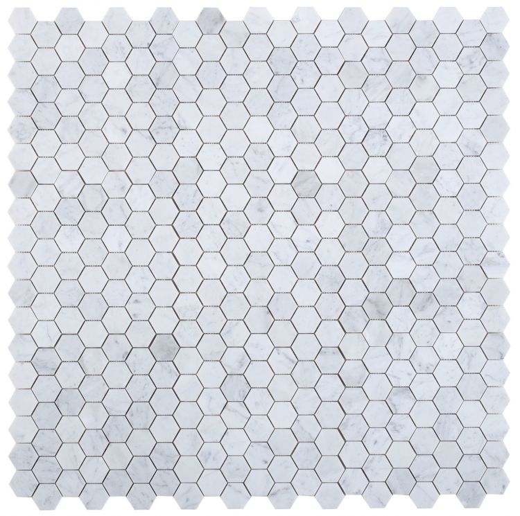 Hexagon Carrara Honed 2 x 2 11.75 x 12