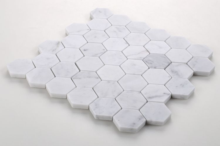 Hexagon Carrara Honed 2 x 2 11.75 x 12