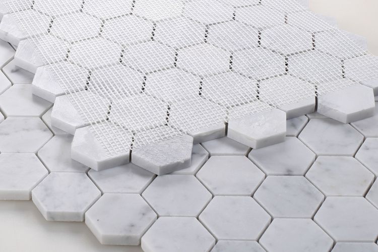 Hexagon Carrara Honed 2 x 2 11.75 x 12