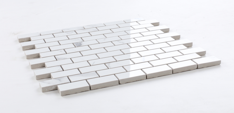 Malaysia Carrara Pre Polished Brick Mosaic 12 x 12