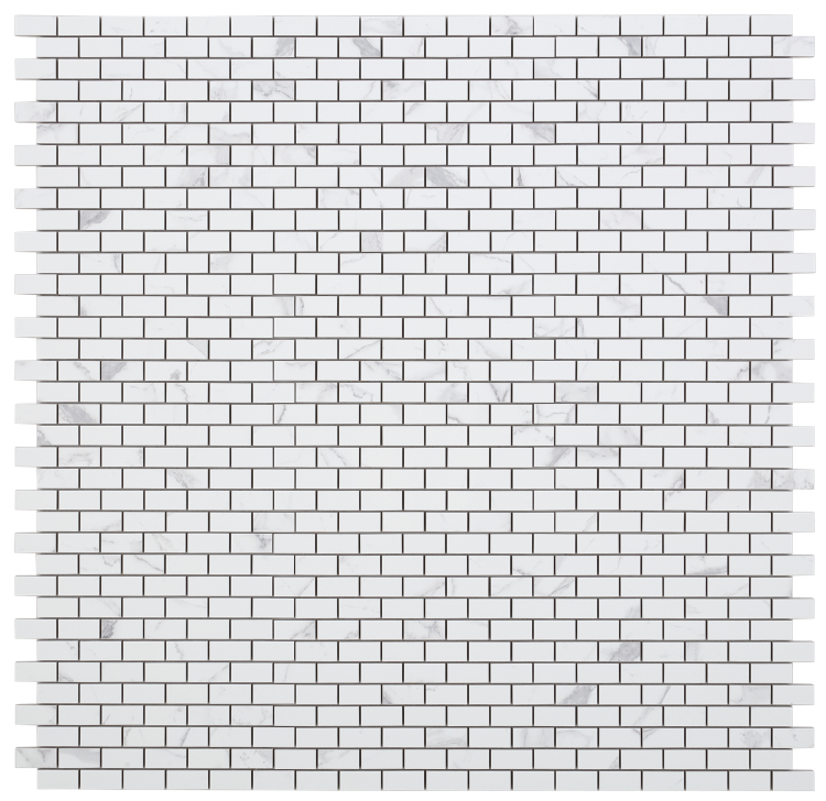 Malaysia Carrara Pre Polished Brick Mosaic 12 x 12