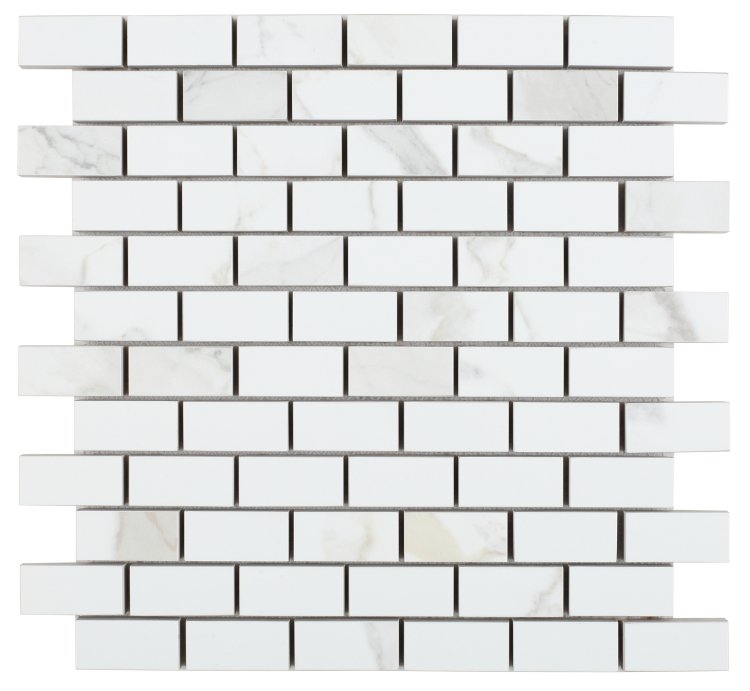 Malaysia Calacatta Dorado Matte Brick Mosaic 12 x 12