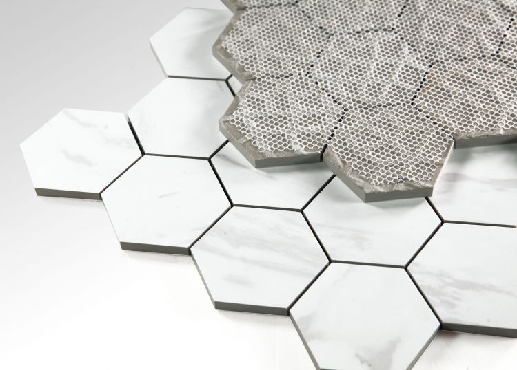 Volakas Premium Matte 3 x 3 Hexagon Mosaic 11.75 x 12.75