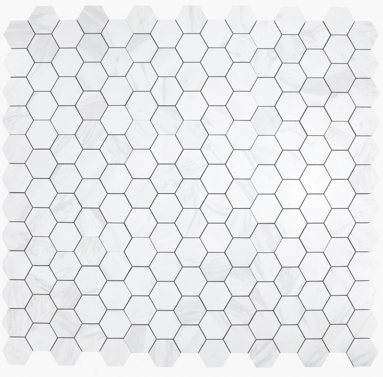 Volakas Premium Matte 3 x 3 Hexagon Mosaic 11.75 x 12.75