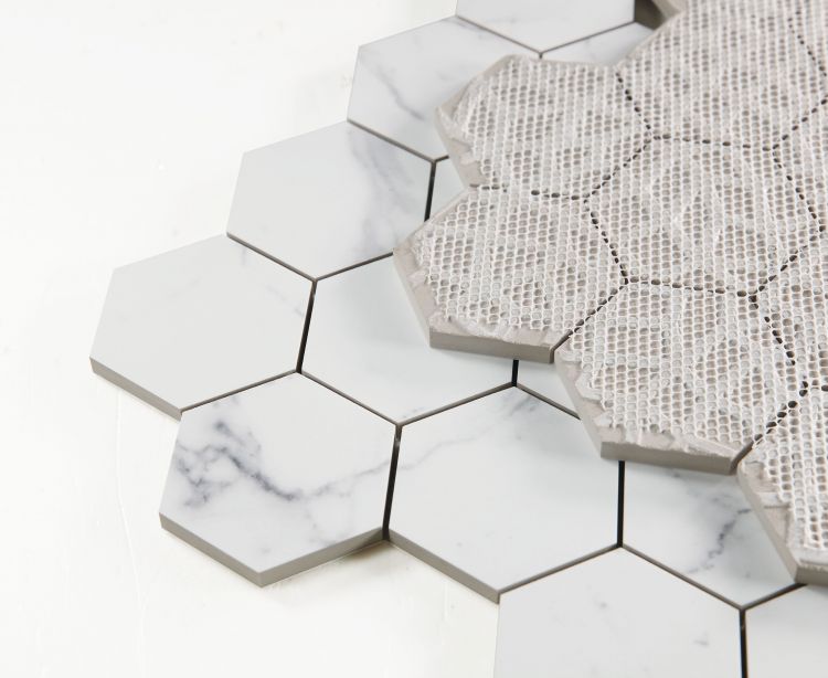Malaysia Carrara Pre Matte 3 x 3 Hexagon Mosaic 11.75 x 12.75