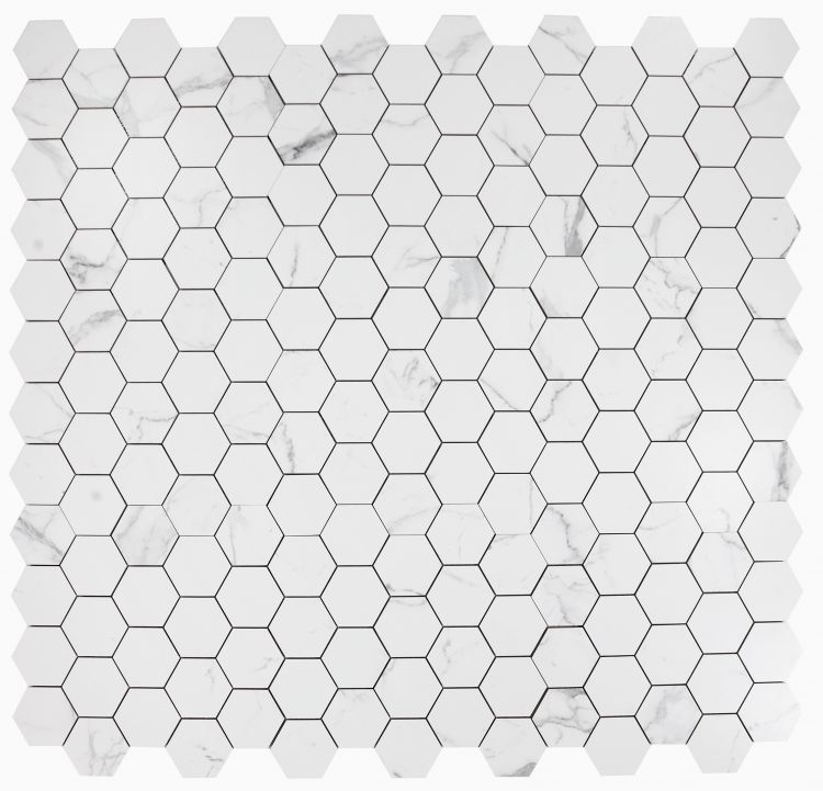Malaysia Carrara Pre Matte 3 x 3 Hexagon Mosaic 11.75 x 12.75