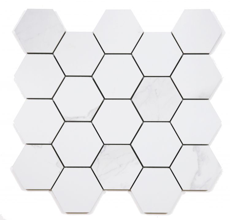 Malaysia Calacatta Dorado Matte 3 x 3 Hexagon Mosaic 11.75 x 12.75 Malaysia Calacatta Dorado Matte 3 x 3 Hexagon Mosaic 11.75 x 12.75