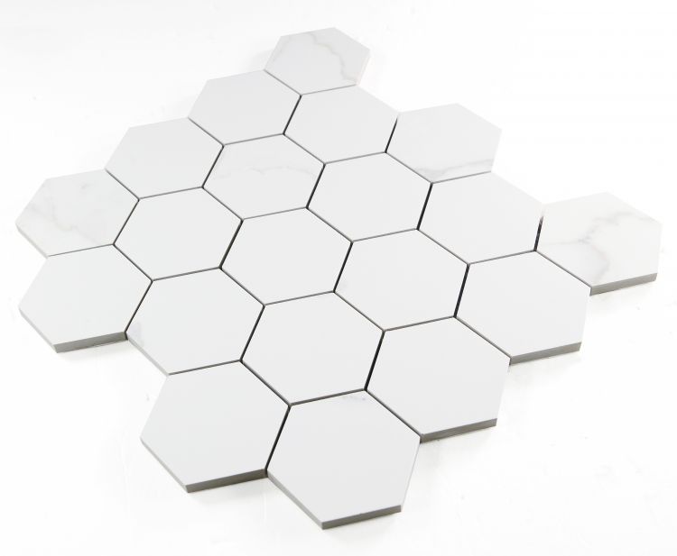 Malaysia Calacatta Dorado Matte 3 x 3 Hexagon Mosaic 11.75 x 12.75