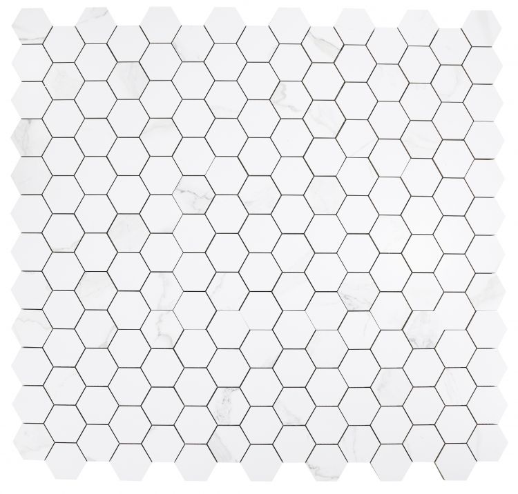Malaysia Calacatta Dorado Matte 3 x 3 Hexagon Mosaic 11.75 x 12.75