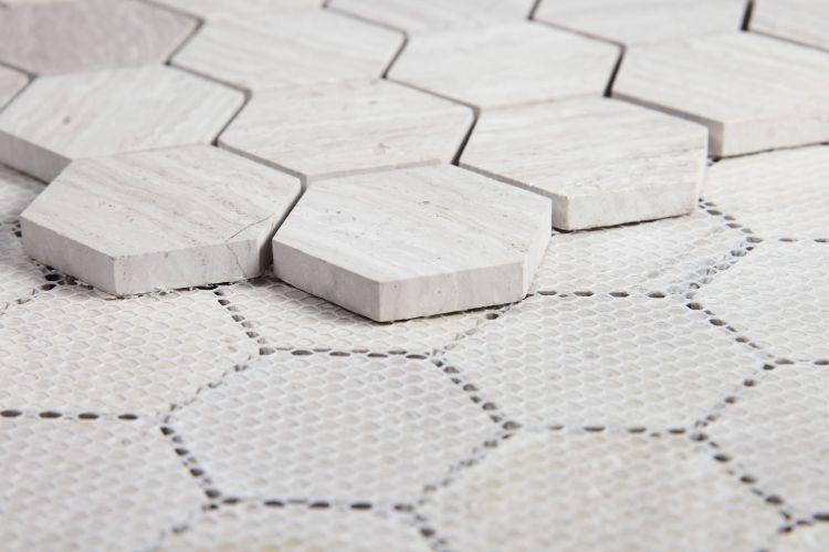 Hexagon Grey 2 x 2 12 x 12