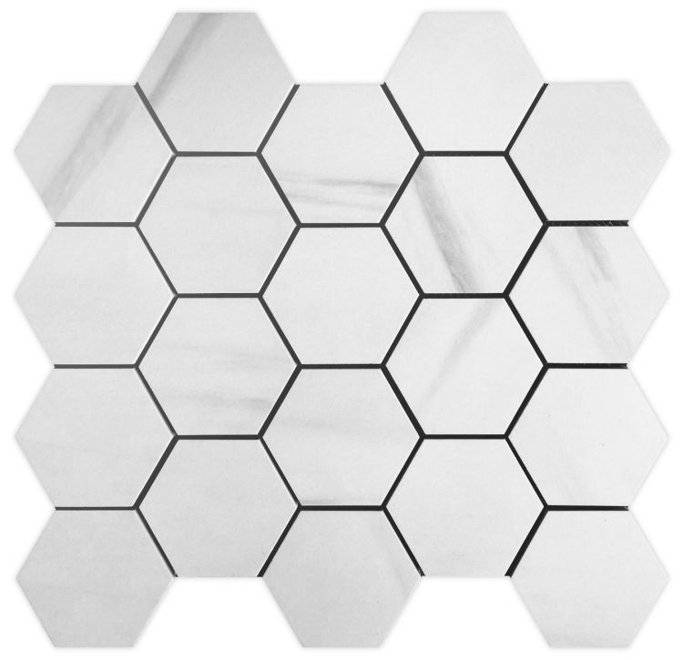 Malaysia Dolomite Premium Matte 3 x 3 Hexagon Mosaic 11.75 x 12.75