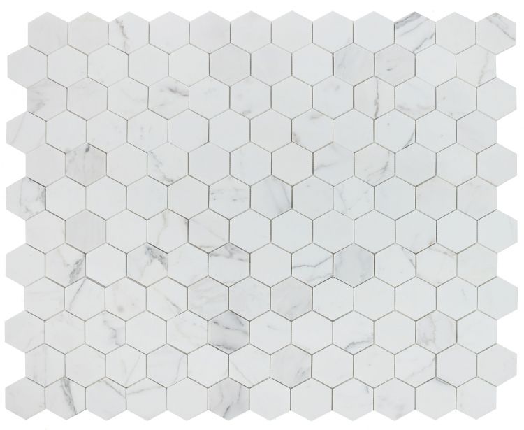 Hexagon Calacatta White Honed 3 x 3 10 x 11.5