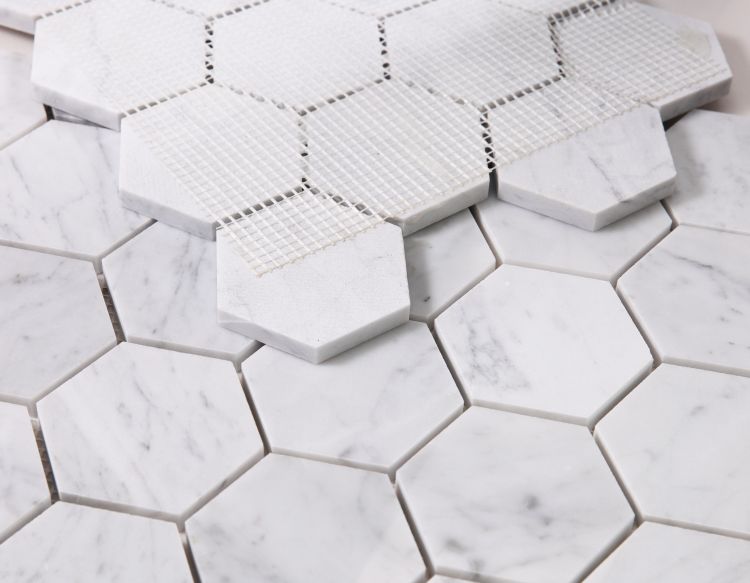 Hexagon Carrara Honed 3 x 3 10 x 11.50