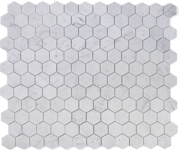 Hexagon Carrara Honed 3 x 3 10 x 11.50