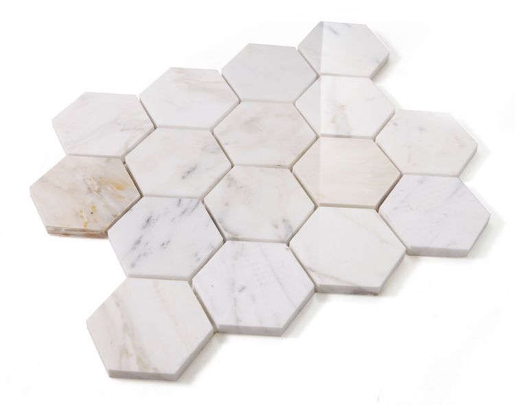 Hexagon Calacatta Gold Polished 3 x 3 10 x 11.5