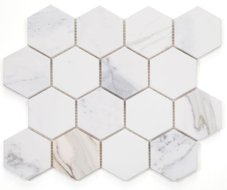 Hexagon Calacatta Gold Polished 3 x 3 10 x 11.5