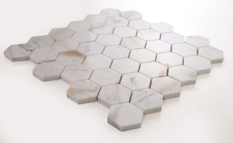 Hexagon Calacatta Gold Polished 2 x 2 11.75 x 12