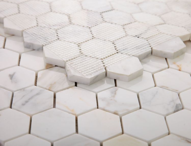 Hexagon Calacatta Gold Polished 2 x 2 11.75 x 12