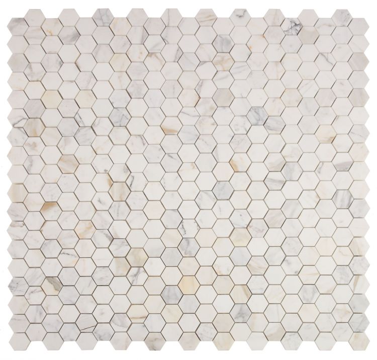 Hexagon Calacatta Gold Polished 2 x 2 11.75 x 12