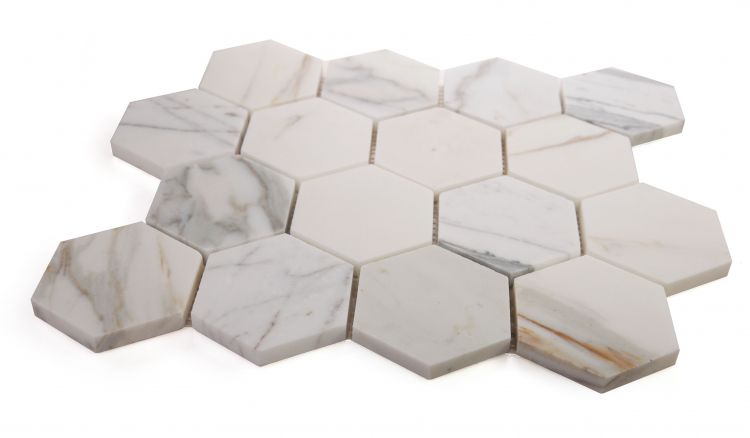 Hexagon Calacatta Gold Honed 3 x 3 10 x 11.5
