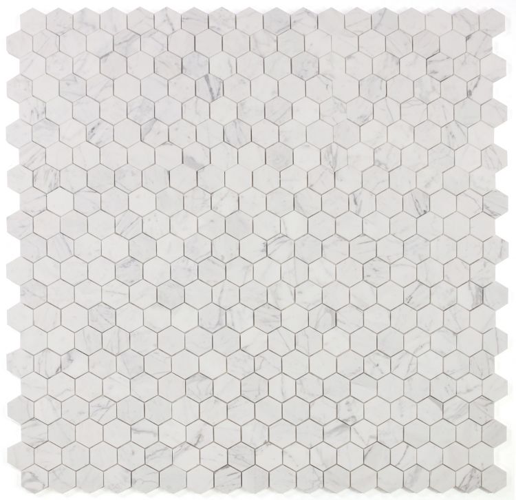 Hexagon Calacatta White Honed 2 x 2 11.75 x 12