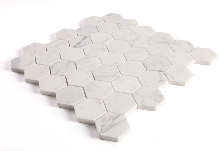Hexagon Calacatta White Polished 2 x 2 11.75 x 12