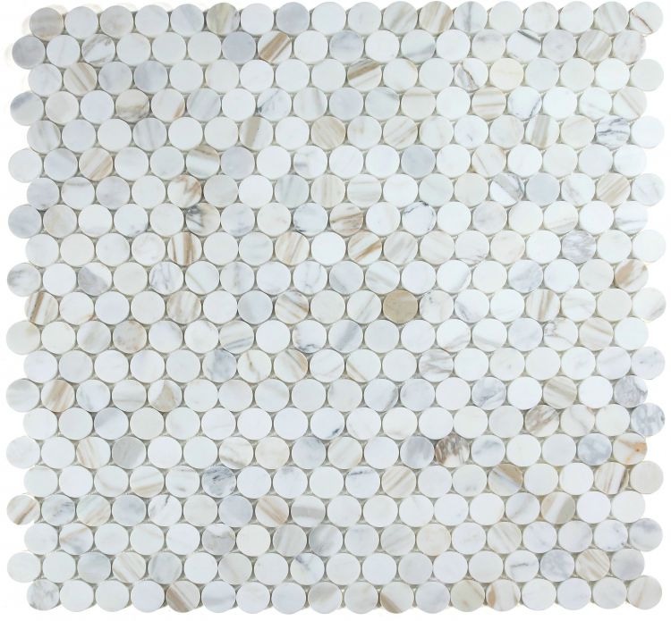 Penny Marble Large Calacatta Honed 2 x 2 11.75 x 12
