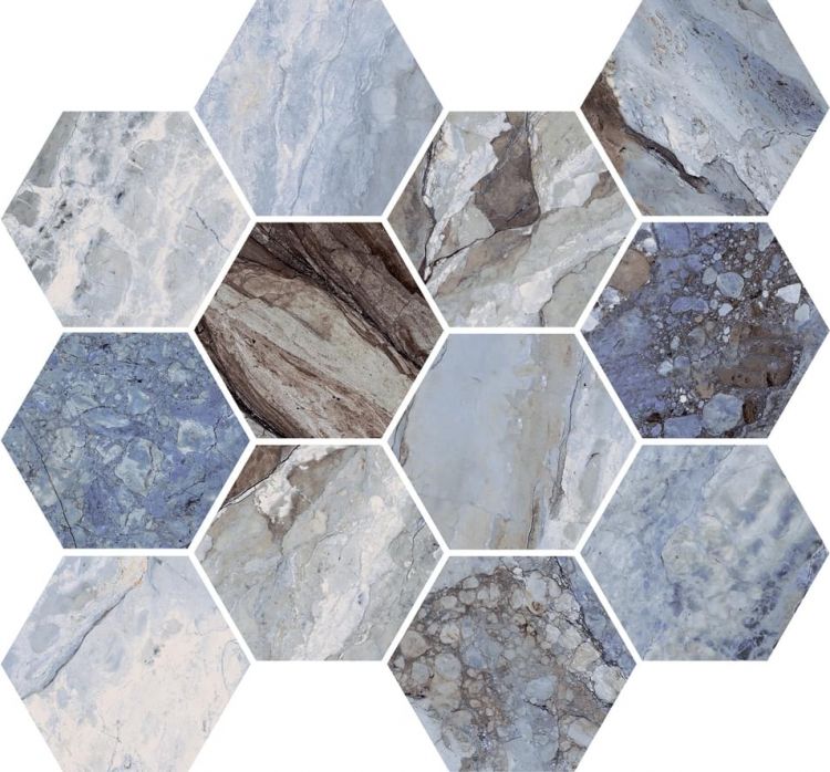 Mystic Ocean Polished Hexagon 4 x 4 12 x 13.5 Mystic Ocean Polished Hexagon 4 x 4 12 x 13.5